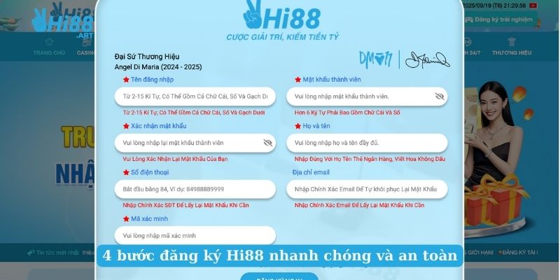 4 bước đăng ký Hi88 nhanh chóng và an toàn