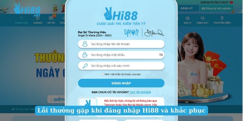 Lỗi thường gặp khi đăng nhập Hi88 và khắc phục
