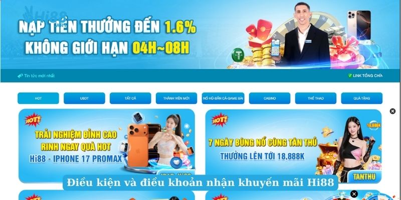 Điều kiện và điều khoản nhận khuyến mãi Hi88